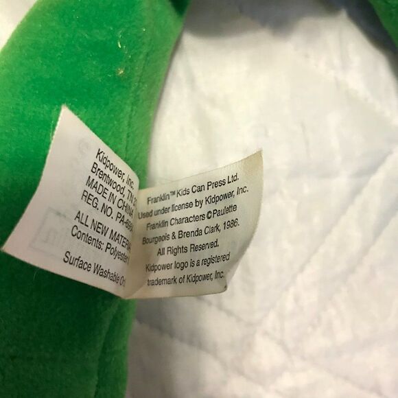 Talking Franklin Turtle 12” Plush Kidpower Nelvana Vintage 1986 and still works - Picture 6 of 8